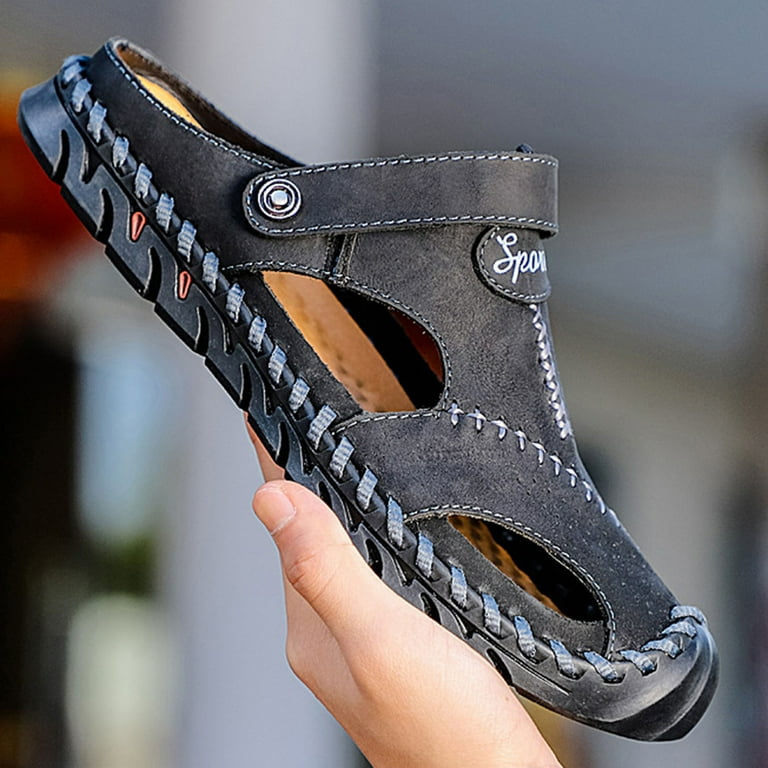 Men\'s Leather Closed Toe Fisherman Sandals Handmade Casual Beach Amazon.com | ZHNSHM Mens Summer Casual Closed Toe Leather  main image 3