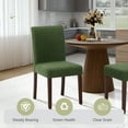 thumbnail image 3 of AFO Modern Upholstered Parsons Dining Chairs Set of 2, Fabric Padded Side Chairs with Wooden Legs for Kitchen, Dining Room, Restaurant, Green, 3 of 7