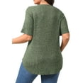 thumbnail image 5 of Fantaslook Womens Plus Size Tops Crewneck Short Sleeve Shirts Casual Loose Tunic Tops Curved Hem Summer Blouses, 5 of 7