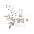 thumbnail image 1 of Nvzi Horquillas para el pelo de boda con flores para novias, peinetas con perlas de cristal, pinzas para el pelo, accesorios para el pelo de boda dorados, joyas plateadas, 1 of 4