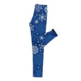 thumbnail image 3 of ManxiVoo Women's Elastic High Waist Fleece Lined Printed Leggings for Thermal Comfort in Winter Workout and Daily Use XL Size Navy, 3 of 8