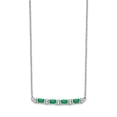 thumbnail image 2 of Auriga Fine Jewelry 14K White Gold 4x2 mm Emerald and Diamond Necklace for Women 18", 2 of 5