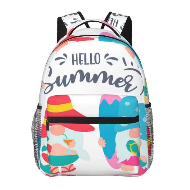 Easygdp Gnomes Summer Mochila Ergonómica Versátil para Laptop - Múltiples Bolsillos, Correas Ajustables, Unisex para Escuela, Viajes y Actividades al Aire Libre-One Size