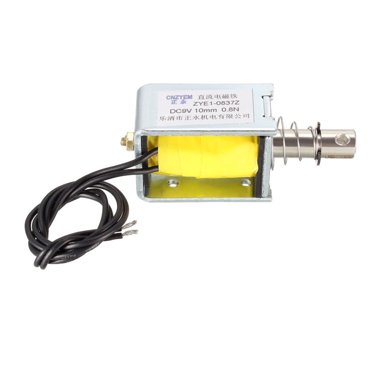 12V DC Push-Pull Linear Solenoid – Open Frame Electromagnet, 120Ω Resistance, Connector Style