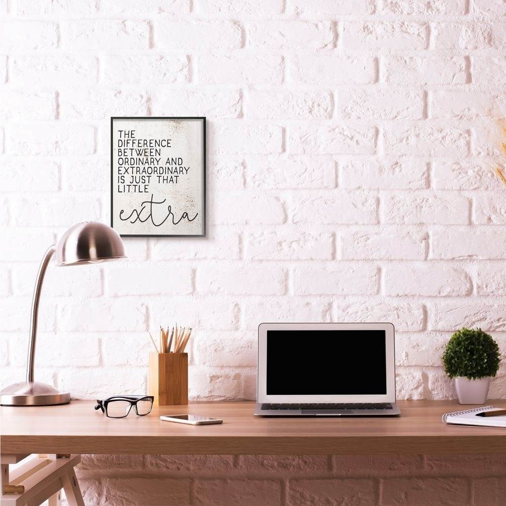 Stupell Industries Little Extra Inspirational Word Textured Design Framed Giclee Texturized Art by Daphne Polselli