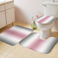 thumbnail image 2 of Pink Grey White Bath Mat 3 Piece Bathroom Rug Set, Farmhouse Ombre Color Modern Simple Non Slip Bath Rug Contour Mat and Toilet Lid Cover, Absorbent Shower Mats Soft Bath Rugs and Mats Sets, 2 of 8