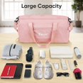 thumbnail image 6 of BALEINE Gym Bag for Women and Men, Small Duffel Bag for Sports, Gyms and Weekend Getaway, Waterproof Dufflebag with Shoe and Wet Clothes Compartments, Lightweight Carryon Gymbag (Pink), 6 of 7