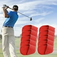 thumbnail image 3 of jinwen Golf Iron Couvre Ensemble PU Cuir Protection Tête de Golf Léger Couvre pour Rouge Grand, 3 of 9