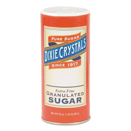 Extra Fine Granulated Sugar - Diamond Crystal Granulated Sugar, 20 oz Canister, 24/Carton