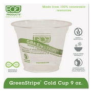 Angle View: Eco-Products EP-CC9S-GS Greenstripe 9 oz. Renewable and Compostable Cold Cups (20 Packs/Carton, 50/Pack)