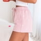 thumbnail image 5 of Pantalones cortos informales de verano con estampado de amor para mujer, pantalones cortos cómodos con cintura elástica y cordón, 5 of 6