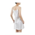 thumbnail image 2 of INSPIRE CHIC Women's Satin Slips Ruffles Hem Spaghetti Strap Plus Size Silky Camisole Nightgown Dress XL White, 2 of 5