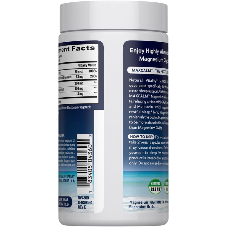 Natural Vitality Calm Sleep Magnesium Glycinate, 60 Count photo 5