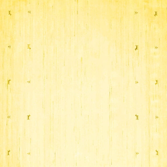 Ahgly Company Indoor Square Solid Yellow Modern Area Rugs, 5' Square