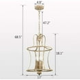 thumbnail image 3 of Farmhouse Chandelier 4-Light Distressed Off-White Dining Room Lighting Fixtures, 3 of 7