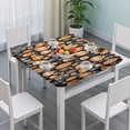 thumbnail image 3 of Halloween Pumpkin Doodle Pattern Square Fitted Tablecloth with Elastic Edge,Square Table Cover,Washable Elastic Table Cover for Home Kitchen Party Decor 34"x34", 3 of 6