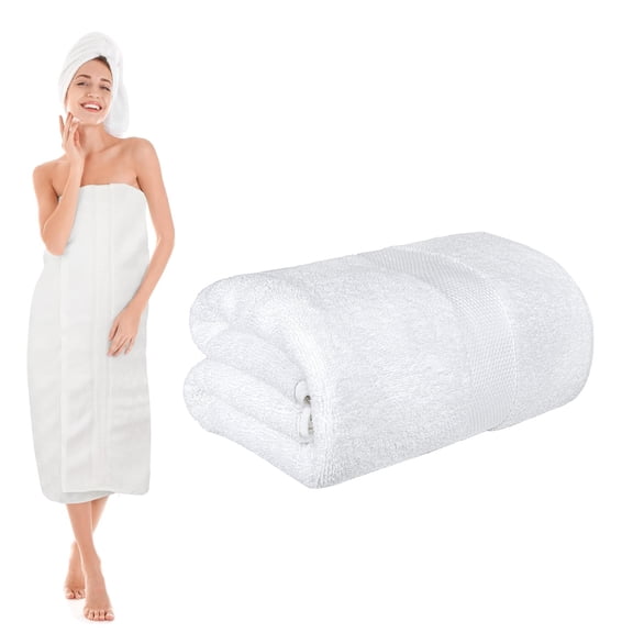 Geemuslly Bath Towels 21x48 Inch, Cotton Towel for Bathroom, Hotel, Gym, Spa, Soft Extra Absorbent Quick Dry, White , 1Pcs