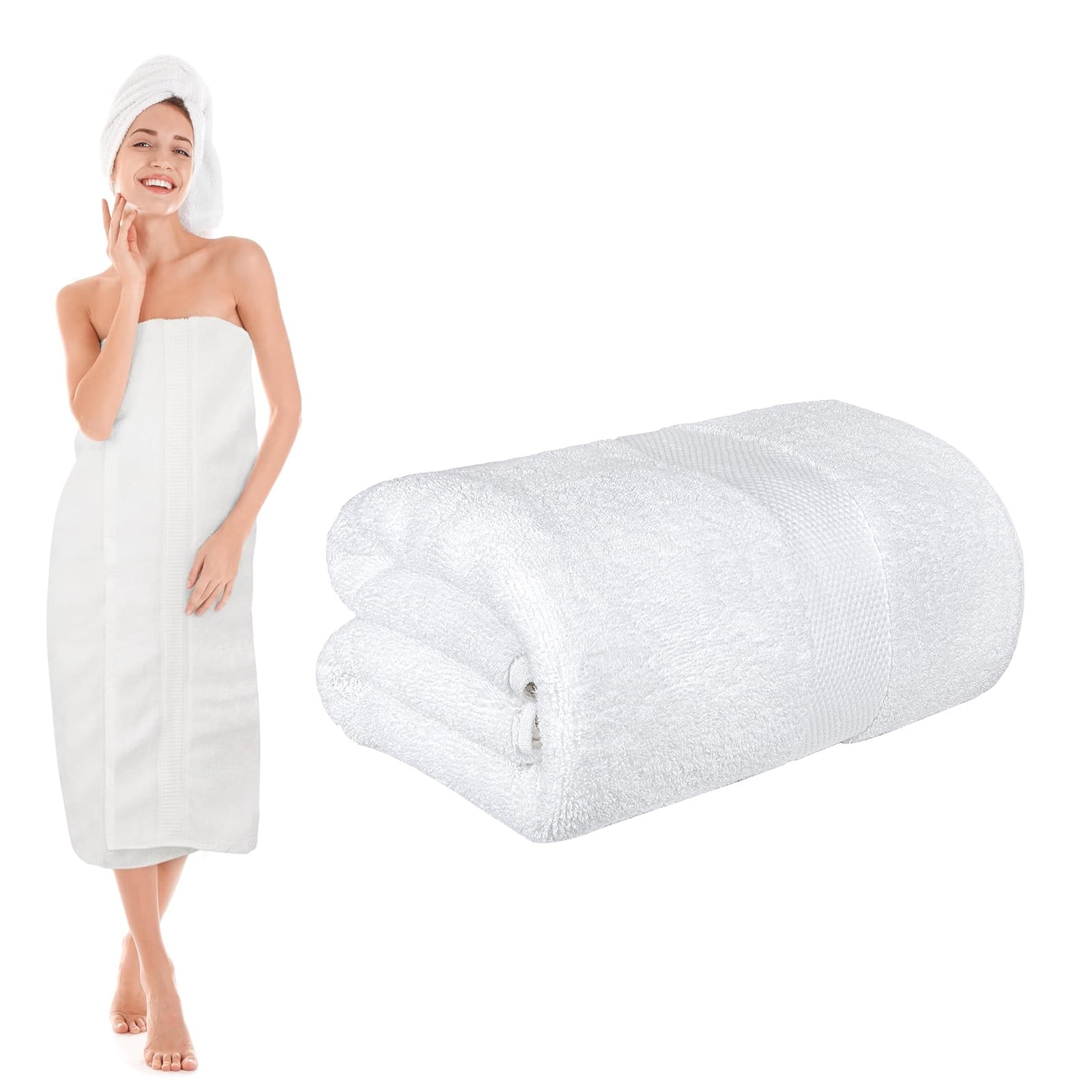 Geemuslly Bath Towels 21x48 Inch, Cotton Towel for Bathroom, Hotel, Gym, Spa, Soft Extra Absorbent Quick Dry, White , 1Pcs