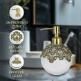 thumbnail image 3 of Decozen Gifts for Mom - Premium Frosted Glass Lotion Dispenser for Mother's Day Gifts, Bathroom Decor, Soap Dispenser, Glass Pump Bottle, Liquid Hand Soap Bottle - Mothers Day Decor, 3 of 9