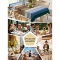 thumbnail image 5 of Blue Brown Table Cloth, Farmhouse Wood Grain Vintage Vertical Striped Waterproof Tablecloth for Rectangle Tables, Reusable Washable Fabric Table Cover for Restaurant Kitchen Dining Tables 60"x120", 5 of 6