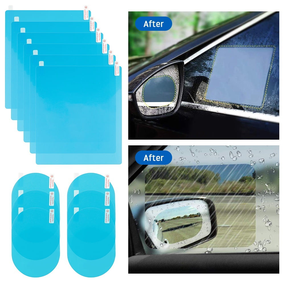 2/4pcs Car Anti-glare Fog Mist Rainproof Waterproof Side Window Protective Film 