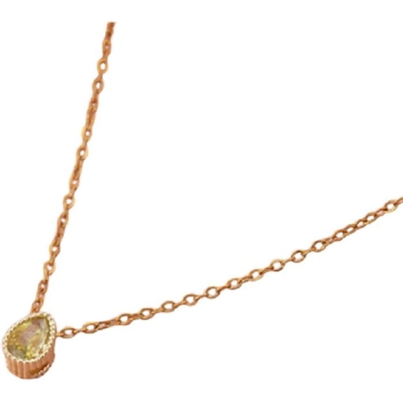 Zephyriana Teardrop Necklace Birth Stone Colorful Crystal Drop Chain for Women Solitaire Cubic Zirconia Jewelry