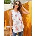 thumbnail image 7 of Women's Sleeveless Pleated Front T-Shirt Scoop Neck Tank Vest Pullover Blouses, 7 of 7