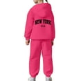 thumbnail image 5 of Utlike 2 Pcs School Outfits For Girls Sweatpants And Hooded Pullover Sweatshirt Youth Kids Activewear Set Birthday Outfits For Girl Size 8 Years-9 Years Hot Pink, 5 of 7