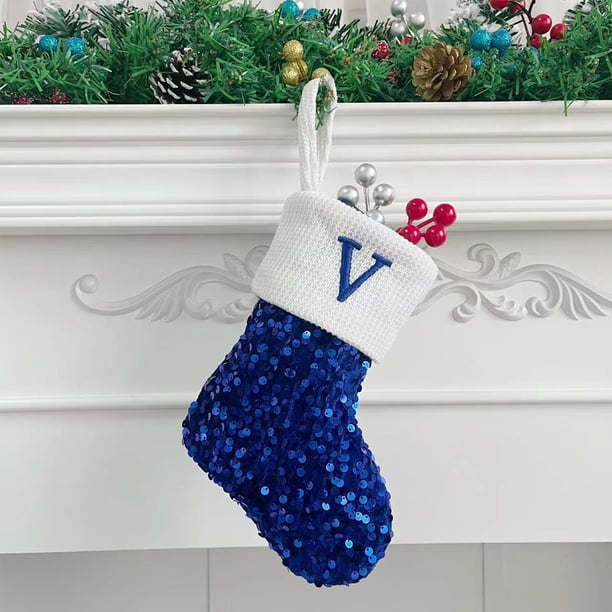 Calcetines con letras navideñas, calcetines sólidos de lana con colgante, adornos navideños, bolsas de regalo, calcetines para mujer.