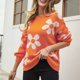 thumbnail image 2 of Gibobby Suéteres para mujer, Suéter corto de punto con cuello redondo para mujer(Naranja,CH), 2 of 5