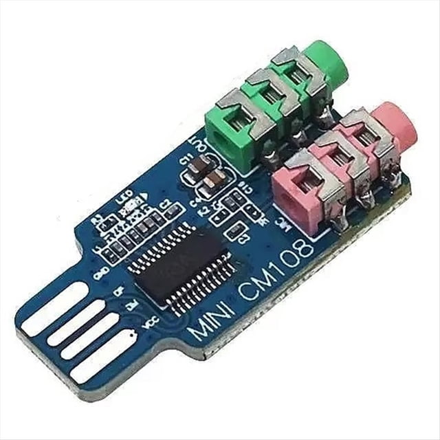 Tarjeta de Sonido USB Sin Unidad, Módulo de Tarjeta de Sonido Externa para Computadora, Tarjeta de Sonido para Portátil, Chip de Tarjeta de Sonido USB CM108.