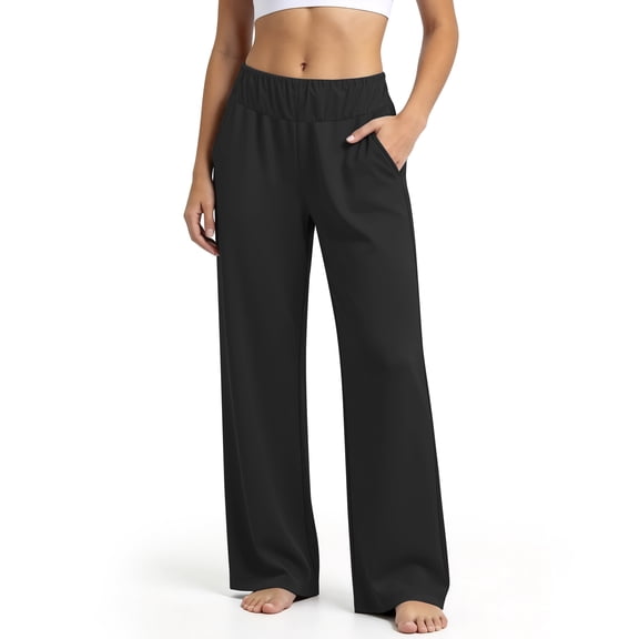 REDESS Pants for Women Elastic High Waisted Wide Leg Lounge Pants,Size S-2XL.