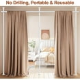 thumbnail image 5 of Room Divider Curtain Rod - No Drilling Tension Rod Room Dividers for Space Partitions, 4-10ft (H) 28-114 inch(W) Adjustable Heavy Duty Floor to Ceiling Wall Divider for Room Separation White, 5 of 6