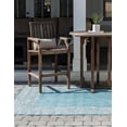 thumbnail image 4 of Unique Loom Outdoor Border Collection Area Rug - Floral Border (7' 10" x 11' Rectangle Aqua/Ivory), 4 of 10