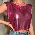 thumbnail image 5 of Laqbezok Women's Sexy Sleeveless Sequin Tank Top, Metallic Sparkly Crop Blouse, Party Night Out Outfit, 5 of 8