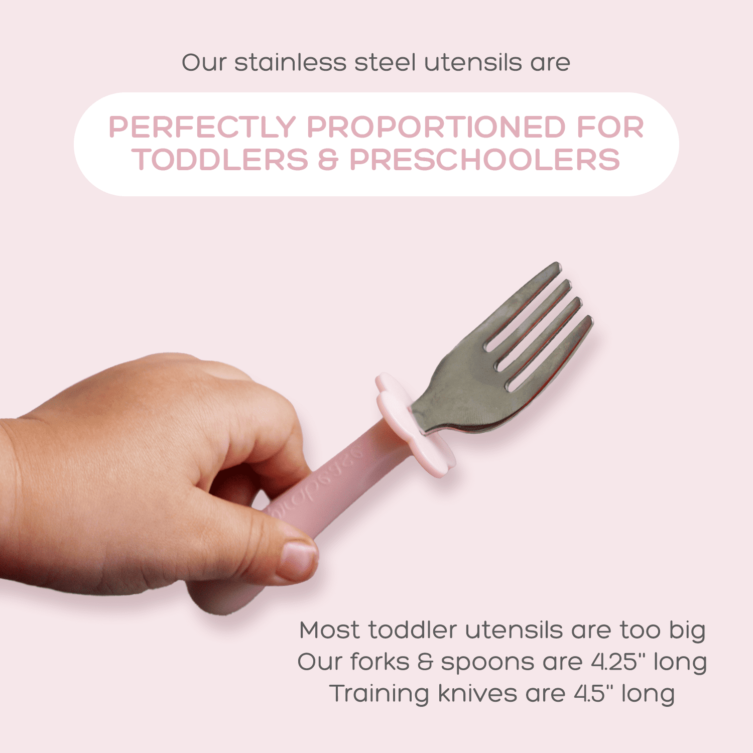  WeeSprout Toddler Utensils, 3 Forks & 3 Spoons, 18/8 Stainless  Steel & Food Grade Silicone, Thick Easy-Grip Handles, Perfect Length For  New Self Feeders, Gentle On Gums & Teeth, Dishwasher Safe 