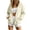 Beige, variant on Womens Zip up Hoodies Drawstring Long Sleeve Waffled Crop Sweatshirt Jackets Casual Fall Hooded Jacket with Pockets
