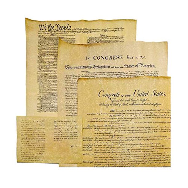 4 Antiqued Parchment Paper US Historical Documents The Declaration of