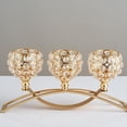 thumbnail image 4 of Candelabro de cristal Zulema con 3 brazos para bodas Adornos de Buffet dorado, 4 of 7