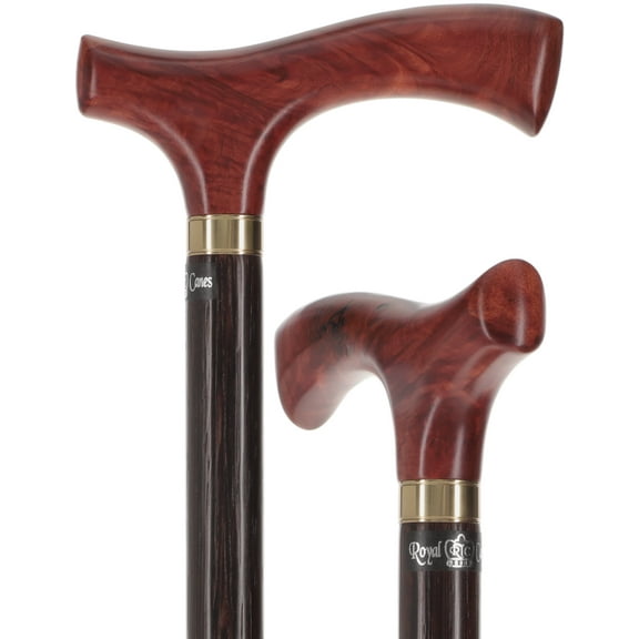 Royal RC Canes Australian Burl Wood Fritz Cane – Premium Wedge Wood Shaft with Burl Handle, Stylish Walking Cane for Men and Women, Includes Durable 18mm Rubber Tip