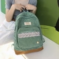 thumbnail image 1 of Mochila escolar para mujer, mochila de viaje de retazos de gran capacidad (verde), 1 of 5
