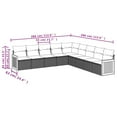 thumbnail image 2 of vidaXL 9 Piece Garden Sofa Set with Cushions Beige Poly Rattan, 2 of 5
