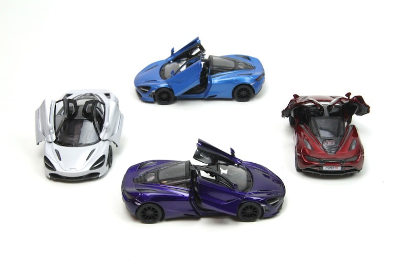 4PC Set: 5' Kinsmart McLaren 720S Diecast Model Toy Car 1:36