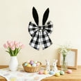thumbnail image 5 of Cadancy Easter Decorations Bunny Ear Bows Plaid Front Door Hanging Ornaments Spring Home Decor Indoor Outdoor Wall Fireplace Mantel Easter Decoration(16x8 Inch), 5 of 6