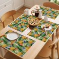 thumbnail image 5 of Pineapple Placemats Set of 12 Tropical Plants Flowers Fruit Watercolor Place Mats Indoor Wipeable Table Mats Washable Cloth Dining Table Placemats for Kitchen Holiday Party Home Decor 13x19 Inch, 5 of 9