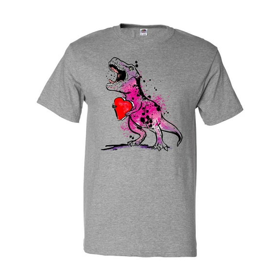 Inktastic Valentine's Day Graffiti T-Rex with Heart Shaped Candy Box T-Shirt