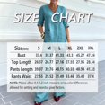 thumbnail image 2 of Morttic Women's Solid 2Pcs Set – V-Neck Mid Sleeve Top & High Waist Wide Leg Pants with Side Pockets Daily Office Lounge Outfit Black，S, 2 of 2