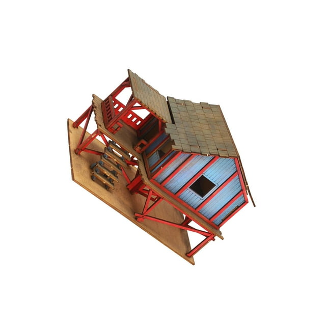 tamizeot 1/72 Models House Unpainted DIY Wooden House Projects A Assemble DIY Accessory Type A