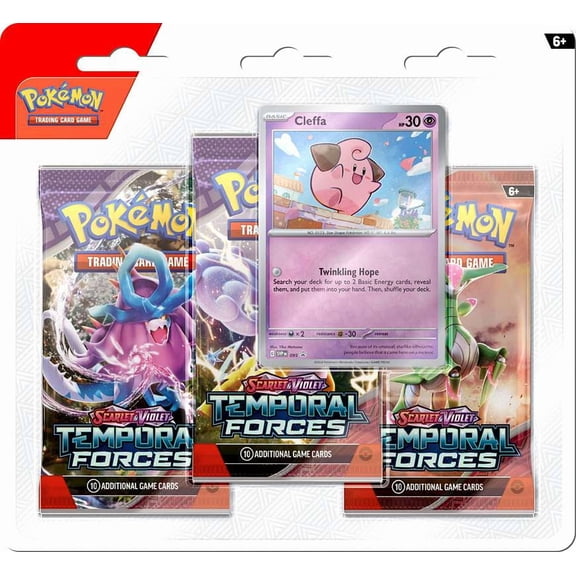 Pokemon Scarlet & Violet Temporal Forces Cleffa Special Edition (3 Booster Packs & 1 Foil Promo Card)