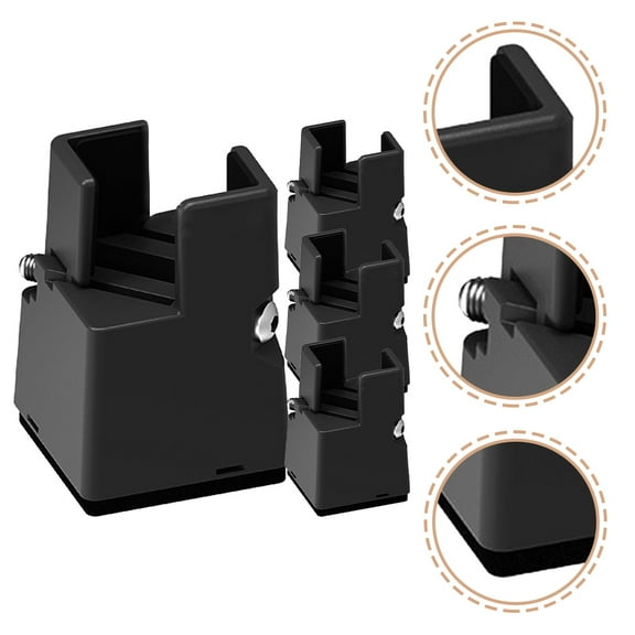 OATIPHO 4Pcs Adjustable Furniture Bed Risers Steel Abs Velvet re Cushion Support For Home Improvement